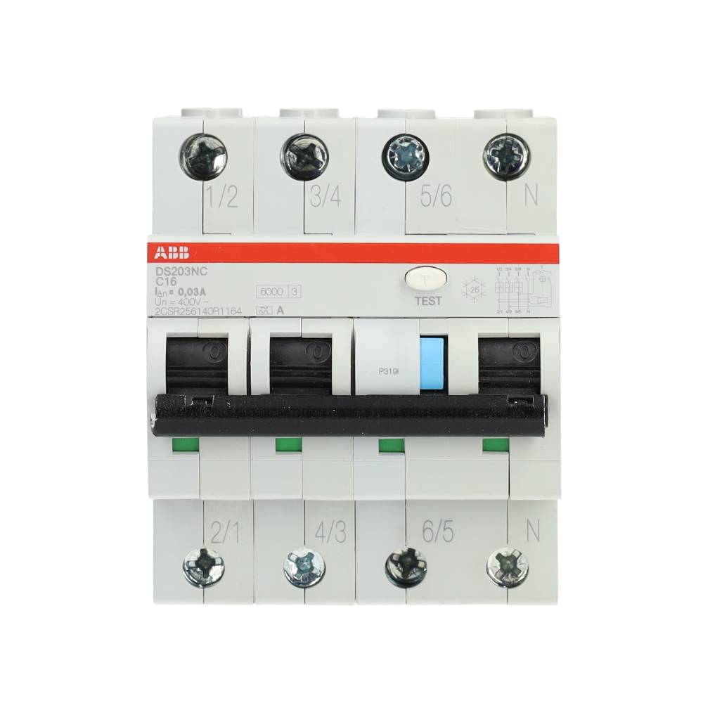 Miniatuur van ABB Componenten aardlekautomaat 3-polig+nul 16A C-kar 30mA (DS203NC C16 A30)