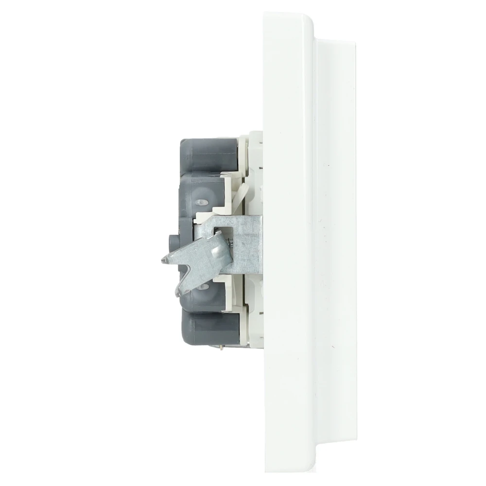 Miniatuur van Merten by Schneider Electric stopcontact 2-voudig met randaarde en kinderbeveiliging SCHUKO - M-Smart actief glanzend wit (MTN2420-1425)