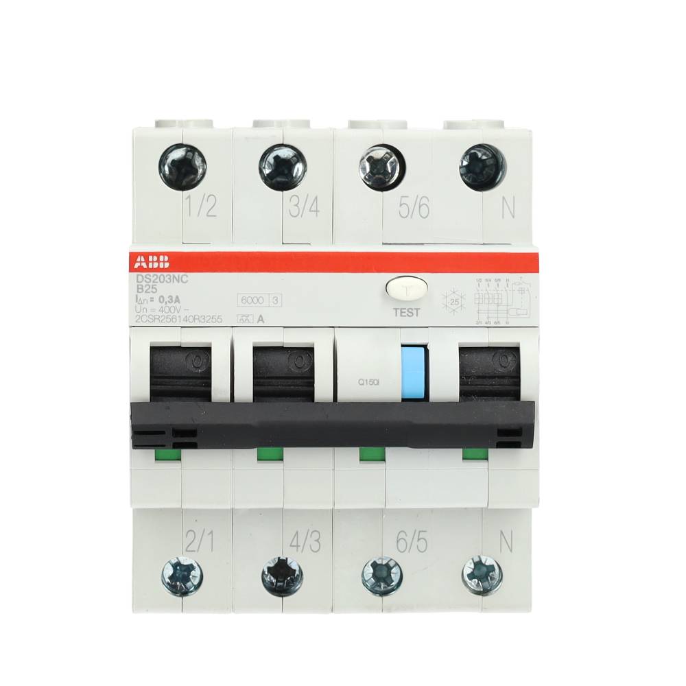 Miniatuur van ABB aardlekautomaat 3-polig+nul 25A B-kar 300mA (DS203NC B25 A300)