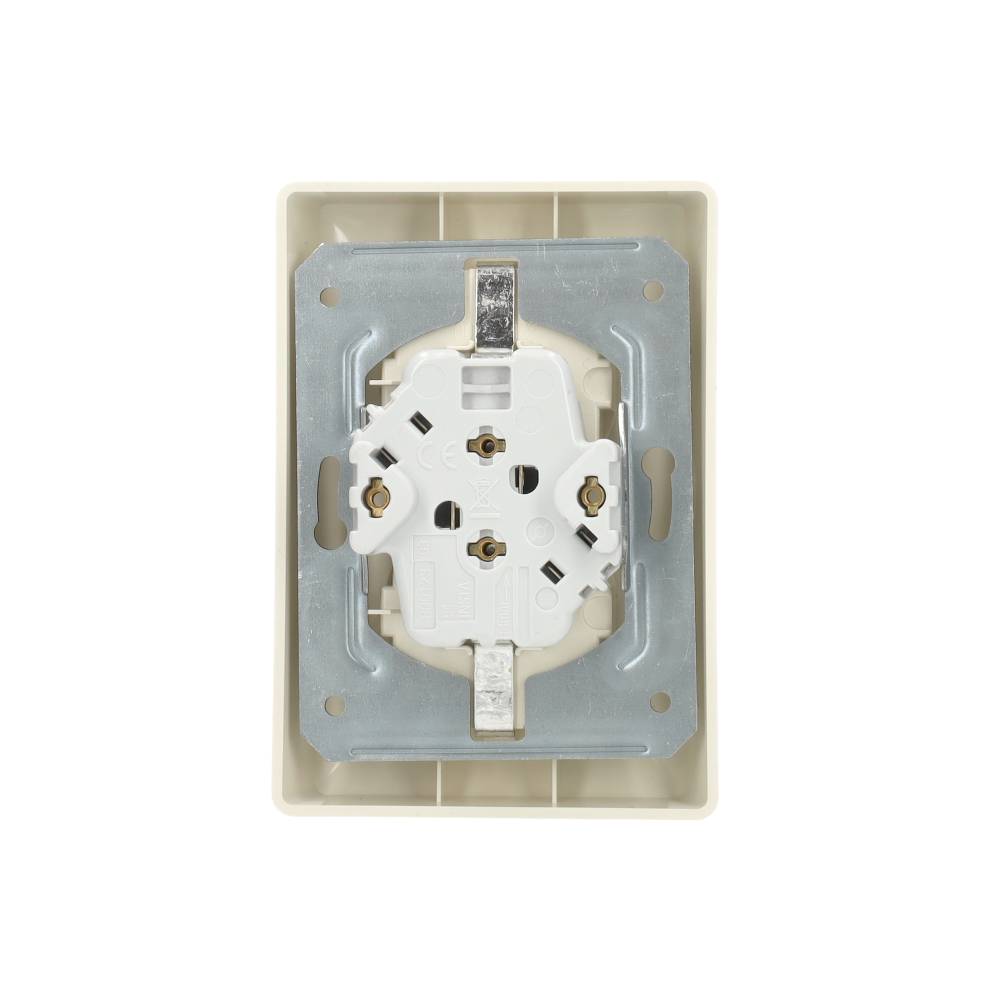 Miniatuur van Gira stopcontact inbouw met randaarde 2-voudig - standaard 55 crème wit (078801)