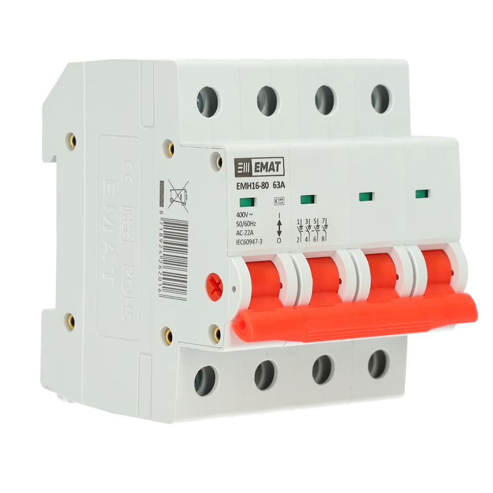 Miniatuur van EMAT hoofdschakelaar 63A 3-fase (4P) (85005003)