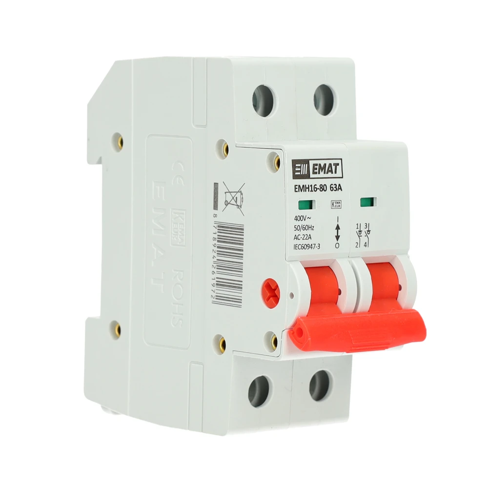 Miniatuur van EMAT hoofdschakelaar 63A 1-fase (2P) (85005001)
