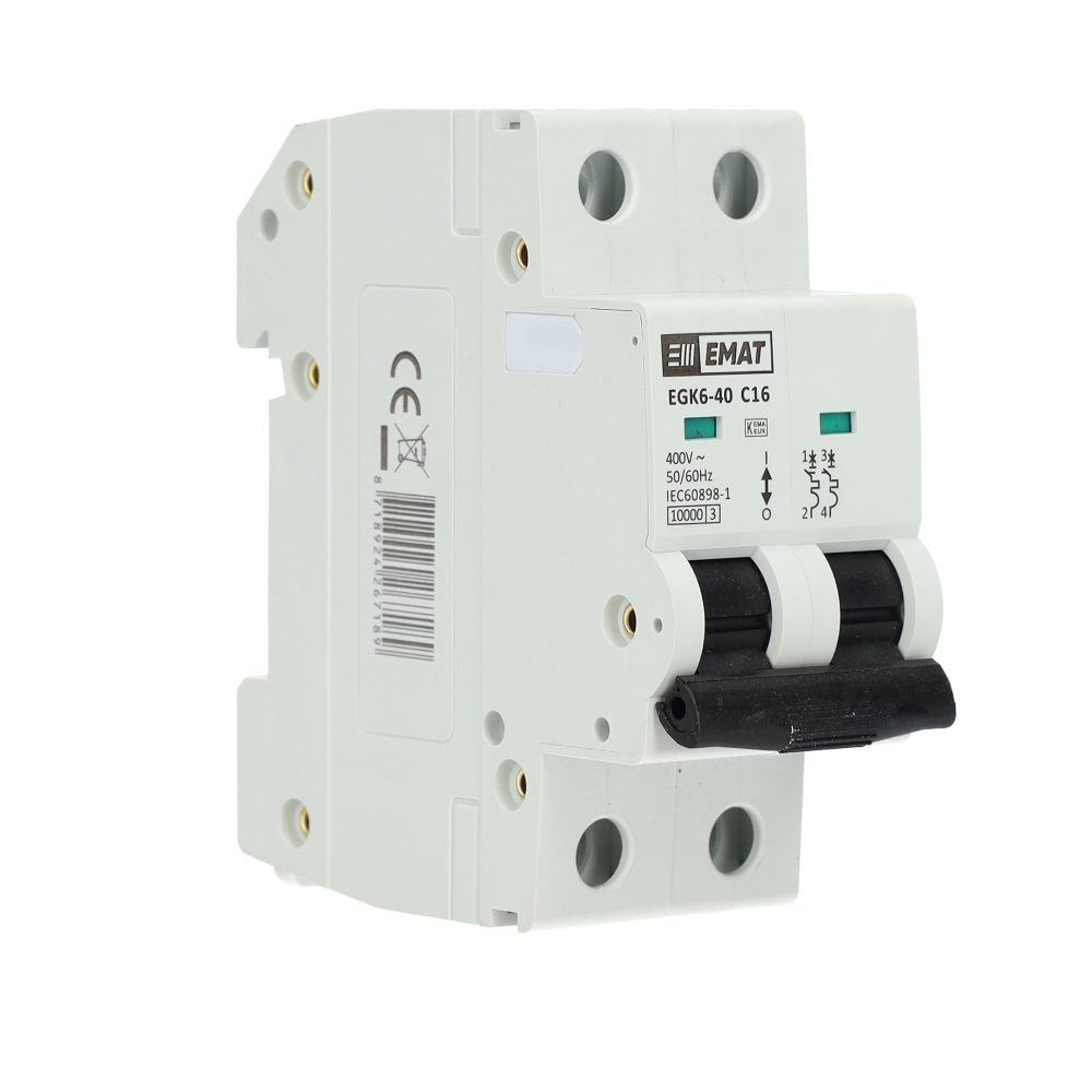 Miniatuur van EMAT installatieautomaat 2-polig 16A C-kar (85001015)