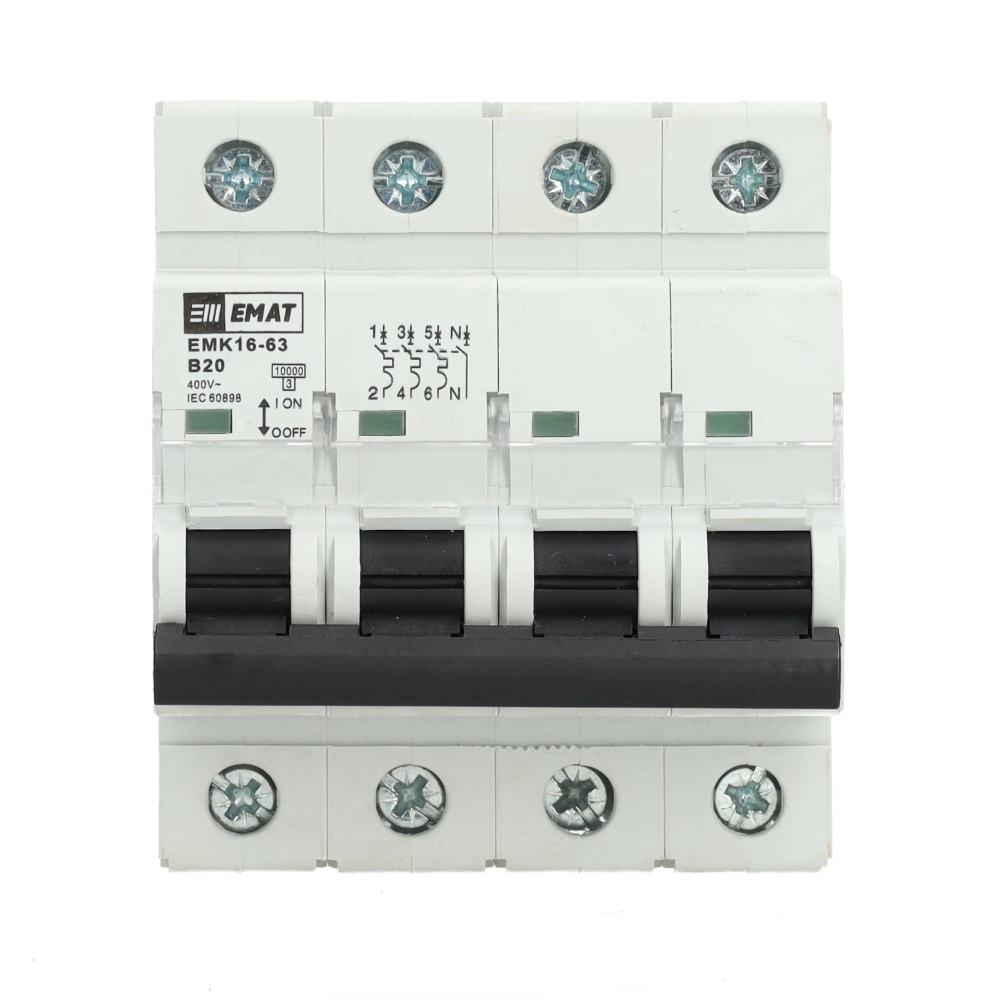 Miniatuur van EMAT installatieautomaat B20 3-fase (3P+N) 10kA (85004006)