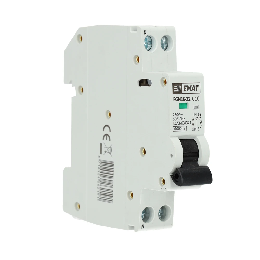 Miniatuur van EMAT installatieautomaat 1-polig+nul 10A C-kar (85001003)