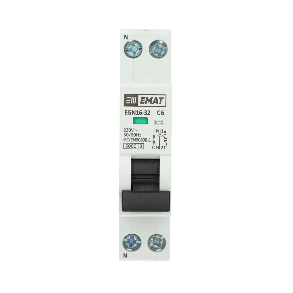 Miniatuur van EMAT installatieautomaat 1-polig+nul 6A C-kar (85001001)