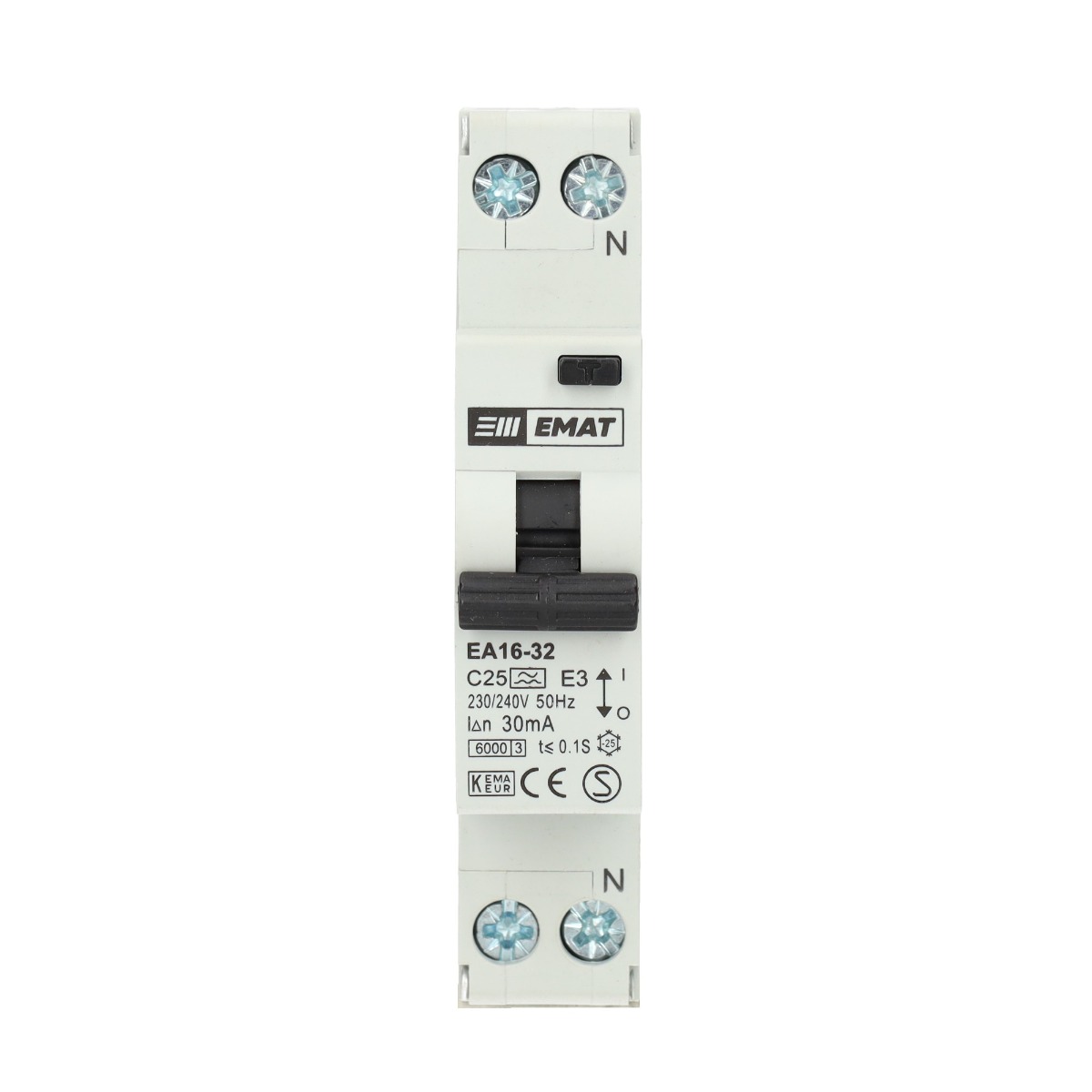 Miniatuur van EMAT aardlekautomaat C25 30mA 1-fase (1P+N) 6kA (85006009)