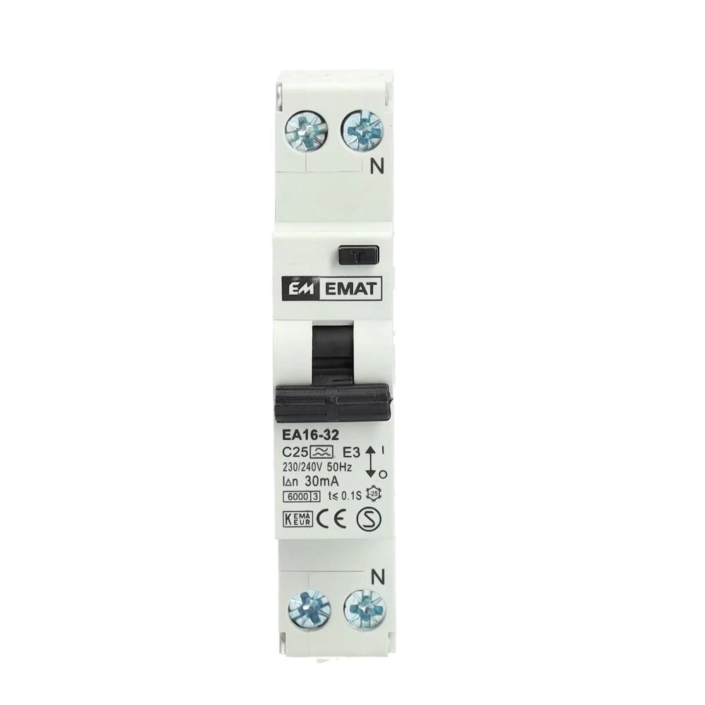 Miniatuur van EMAT aardlekautomaat C25 1P+N 30mA Type A (85006009)