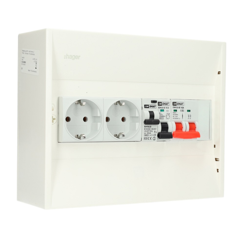 Miniatuur van EMAT PV-verdeler B16 groep met B16 alamat, 2x WCD en hoofdschakelaar (PV0011)