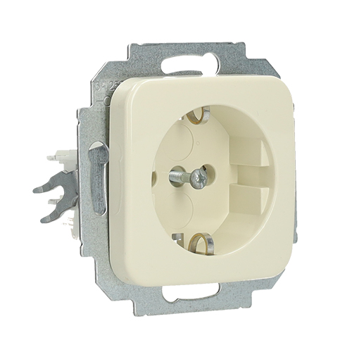 Miniatuur van EMAT stopcontact inbouw 1-voudig randaarde - creme (EMATS000)