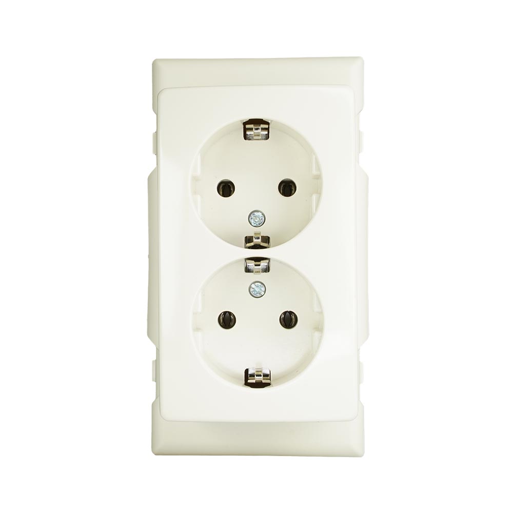 Miniatuur van ATTEMA Deksel met 2-voudig stopcontact voor lasdoos wit (AT1623)