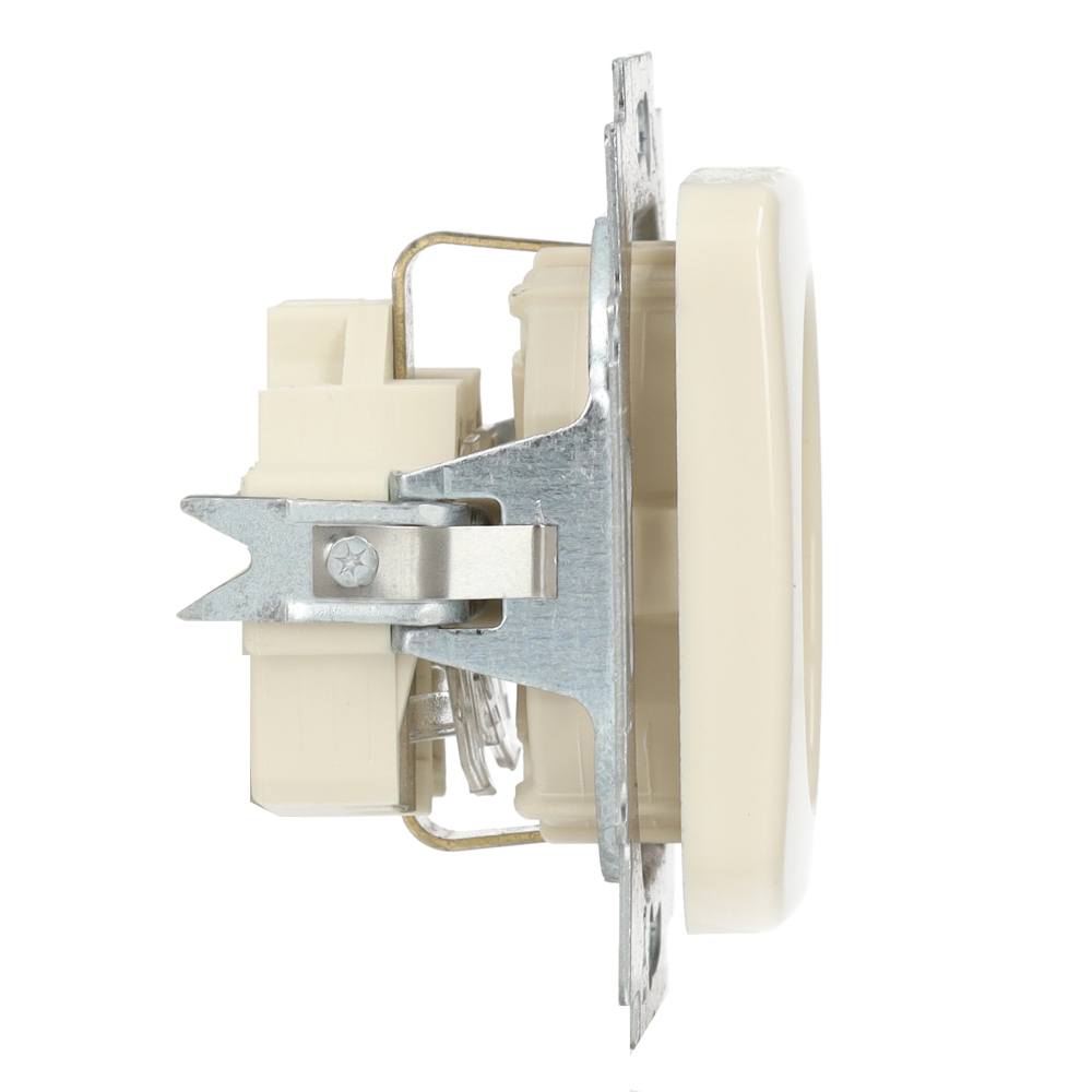 Miniatuur van ABB Busch-Jaeger inbouw stopcontact met randaarde 1-voudig - SI crème (20 EUC-212-503)
