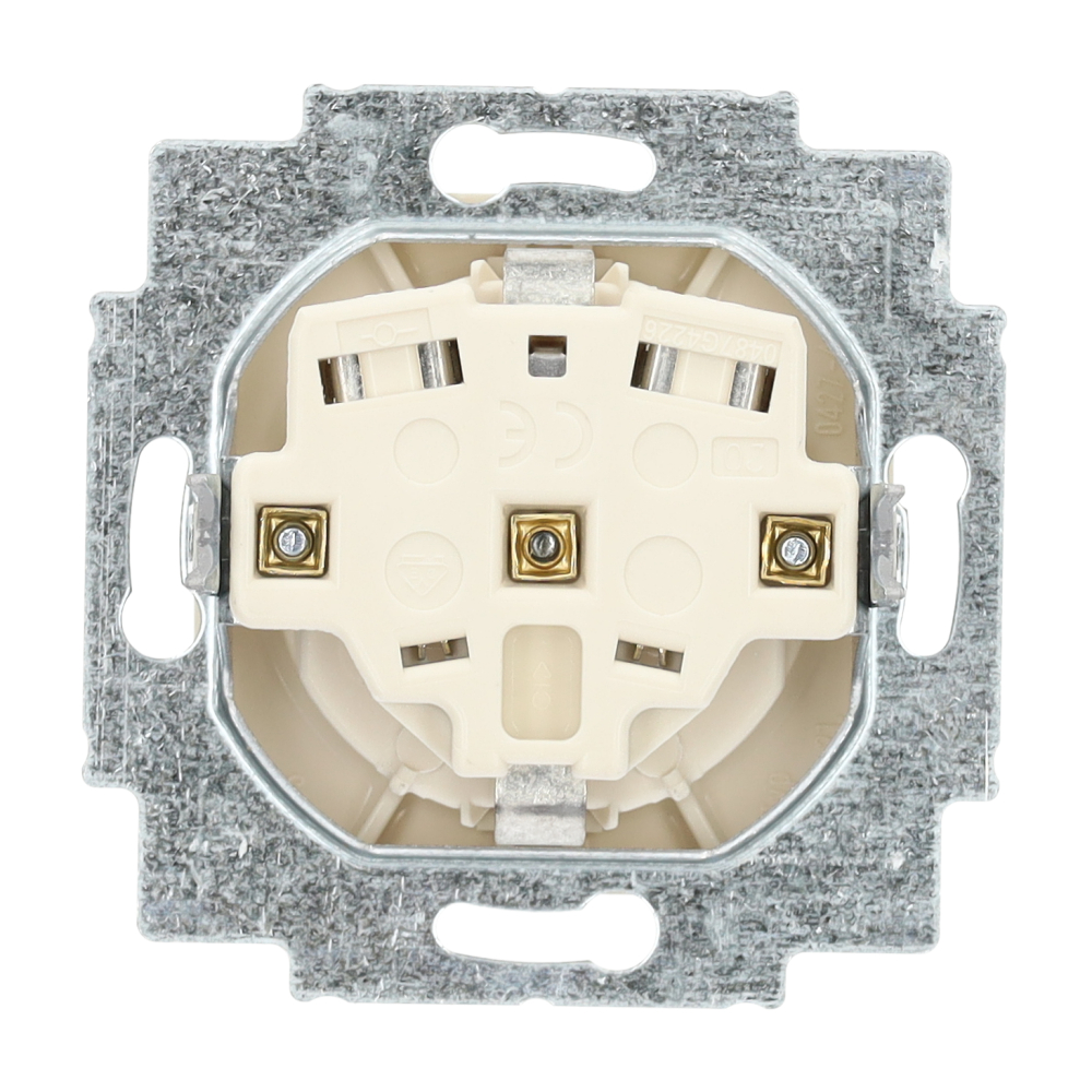 Miniatuur van ABB Busch-Jaeger inbouw stopcontact met randaarde 1-voudig - SI crème (20 EUC-212-503)