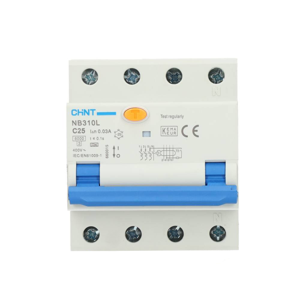 Miniatuur van Chint aardlekautomaat 25A 30mA type A 3-fase (3P+N) 10kA (2015C25)