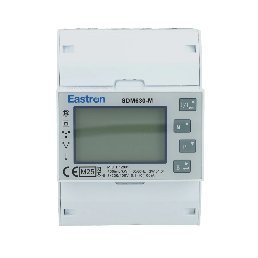 Miniatuur van Eastron energiemeter 100A 3-fase direct MID Klasse B Modbus RS485 afname/levering (SDM630MODBUS)