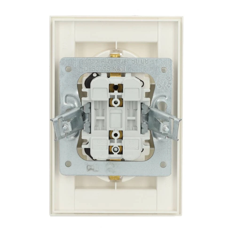 Miniatuur van Kopp 2-voudig stopcontact met randaarde voor enkele inbouwdoos - HK07 helder wit (929529008)