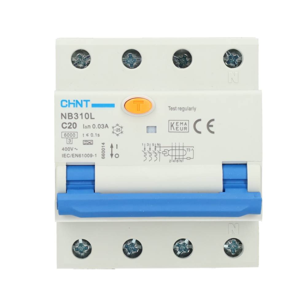 Miniatuur van Chint aardlekautomaat C20 30mA 3-fase (3P+N) 6kA (2015C20)
