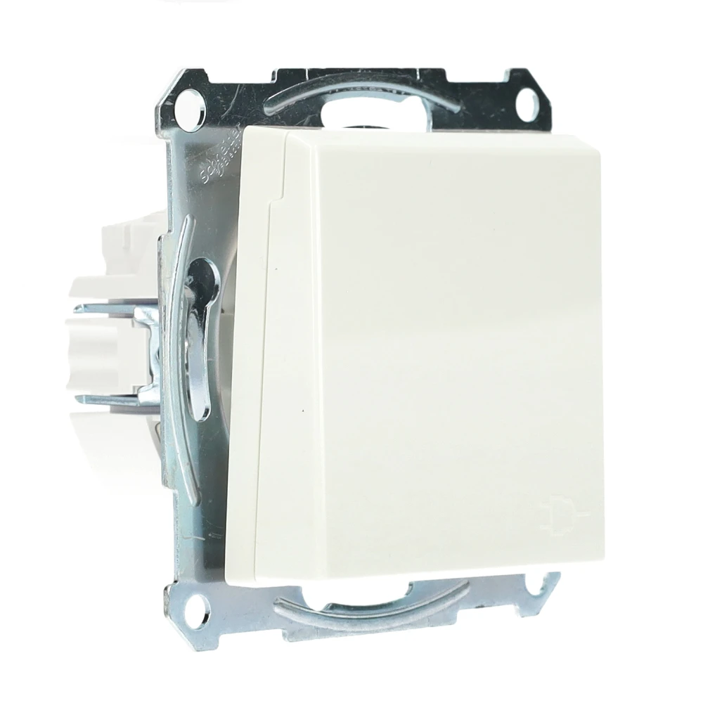 Miniatuur van Schneider Electric SCHUKO systeem M wandcontactdoos met klapdeksel en steekklemmen - polarwit glanzend (MTN2311-0319)