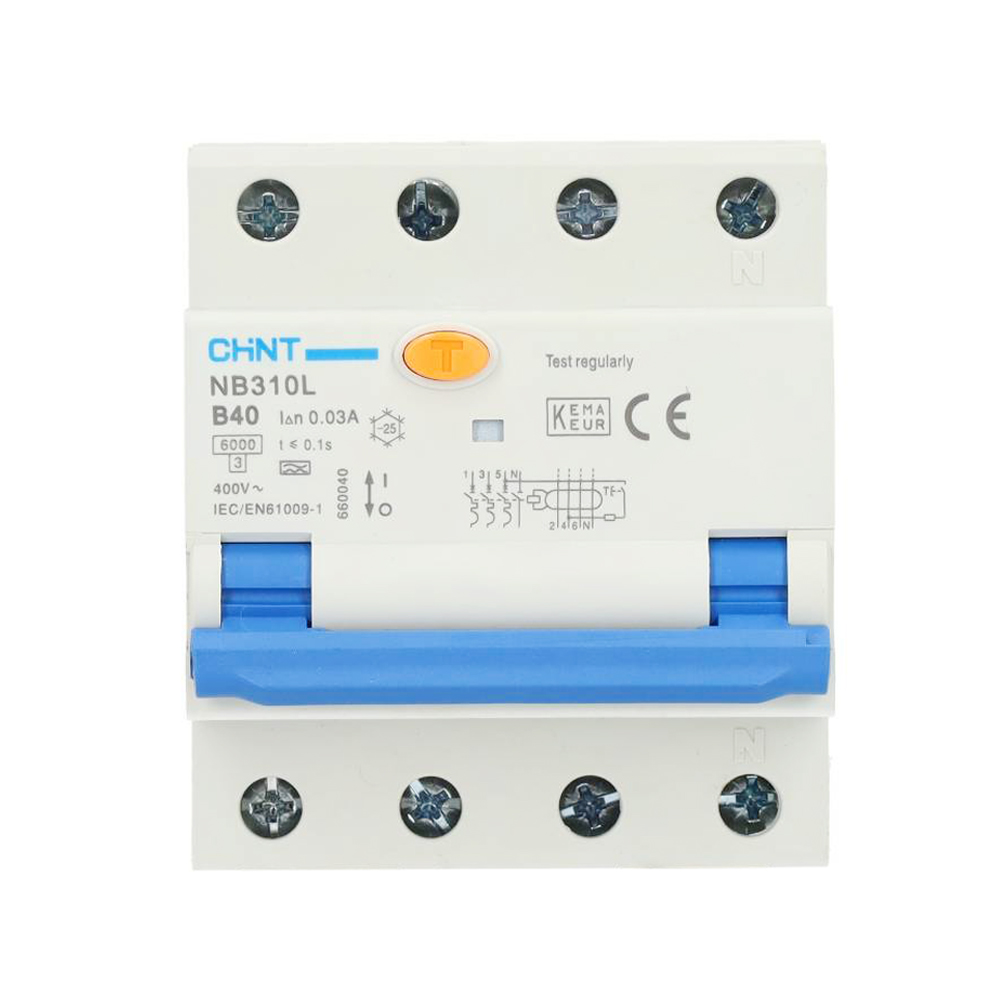 Miniatuur van Chint aardlekautomaat B40 30mA 3-fase (3P+N) 6kA (2015B40)