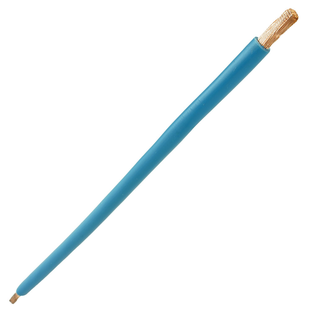 Miniatuur van Aansluitdraad H07V2-K 6 mm2 blauw 350 mm soepele kern en geperste uiteinden