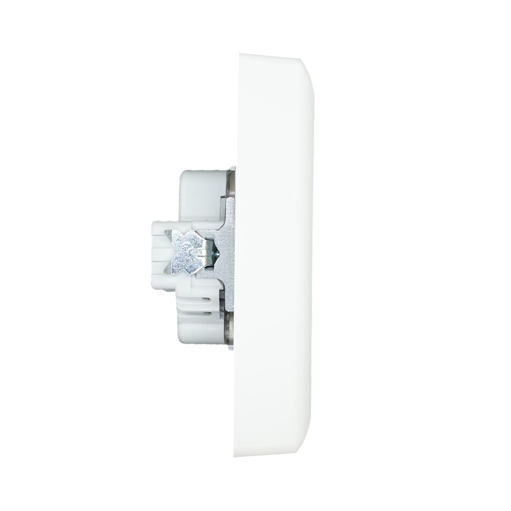 Miniatuur van Gira stopcontact met randaarde, shutter en vaste centraalplaat 2-voudig - systeem 55 zuiver wit mat (078327)