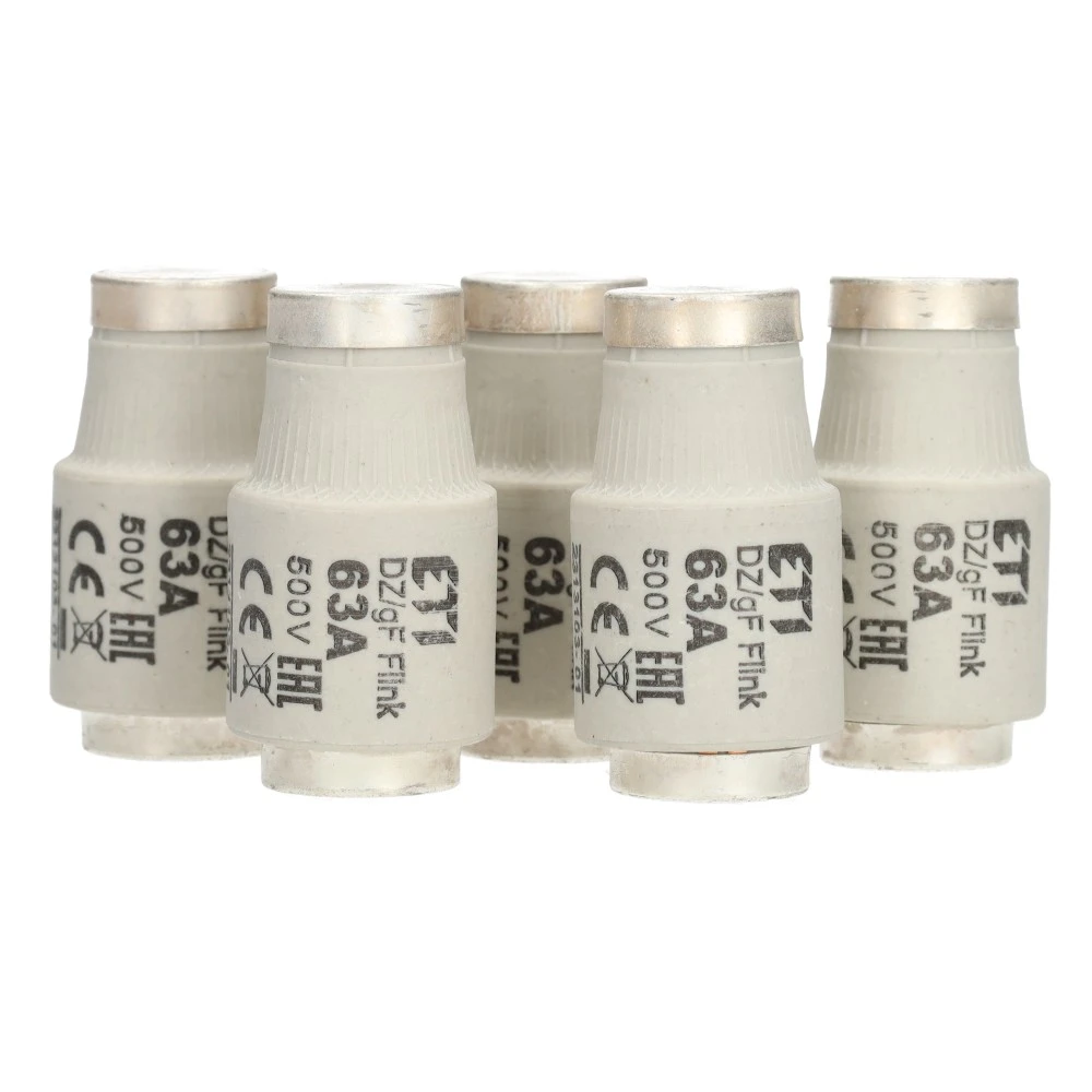 Miniatuur van ETI zekering 63A snel DIII per 5 stuks
