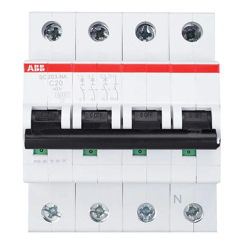 Miniatuur van ABB installatieautomaat C20 3-fase (3P+N) 6kA (2CDS253120R0204)