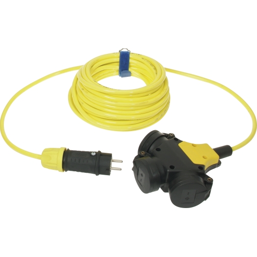 Miniatuur van Verlengkabel 10 meter pur 3x2.5 met Schuko en 3V contrastekker