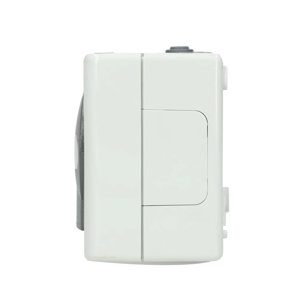 Miniatuur van Kopp blue electric stopcontact ip44 horizontaal met deksel en randaarde 2-voudig opbouw grijs