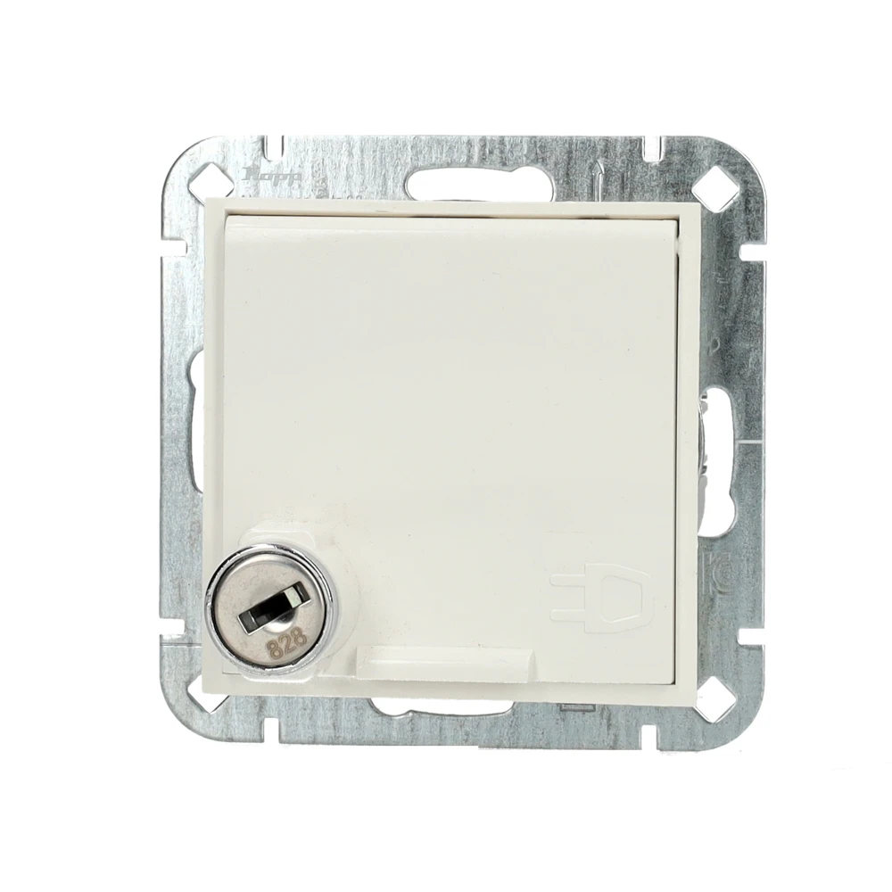 Miniatuur van Kopp HK07 stopcontact inbouw met klapdeksel + slot randaarde en kinderbeveiliging 1-voudig wit