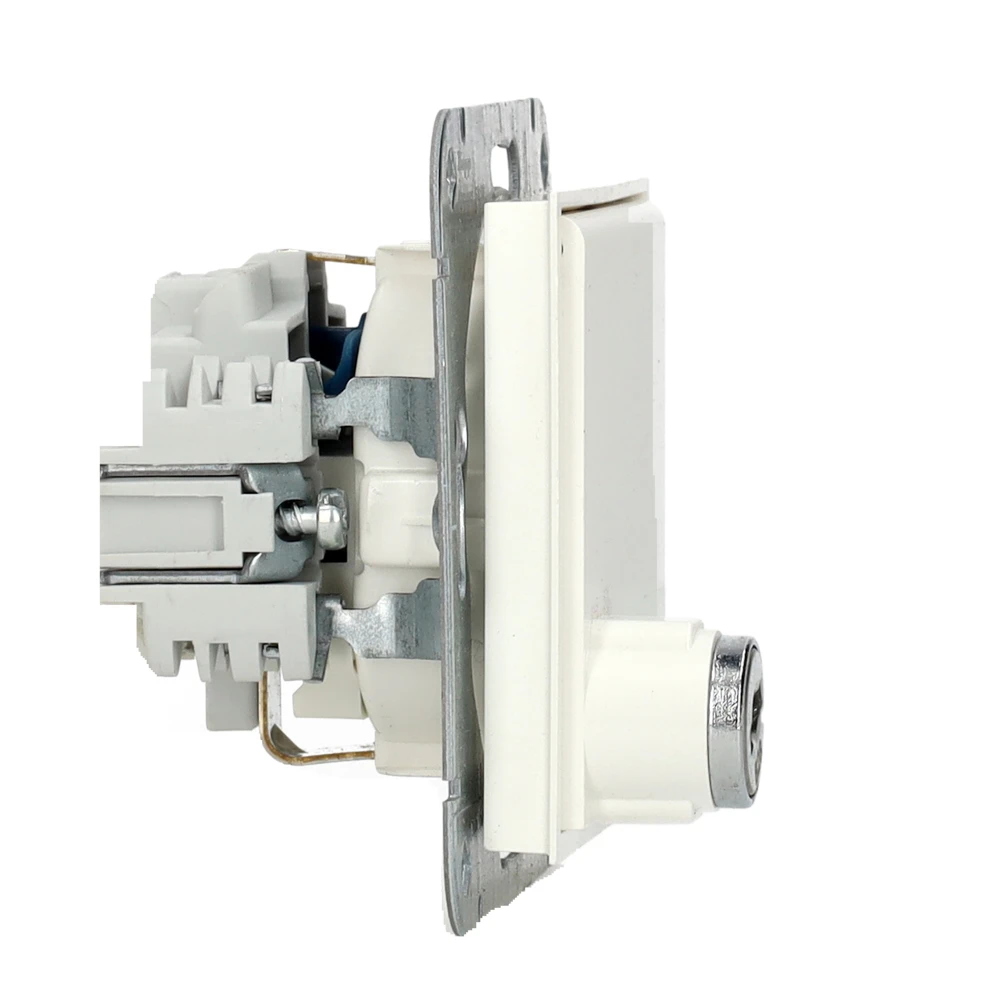 Miniatuur van Kopp HK07 stopcontact inbouw met klapdeksel + slot randaarde en kinderbeveiliging 1-voudig wit