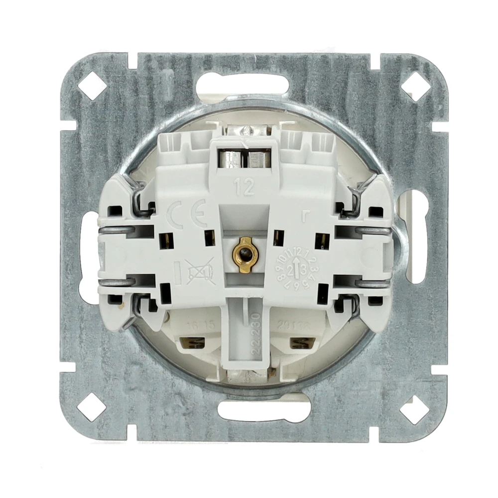Miniatuur van Kopp HK07 stopcontact inbouw met klapdeksel + slot randaarde en kinderbeveiliging 1-voudig wit