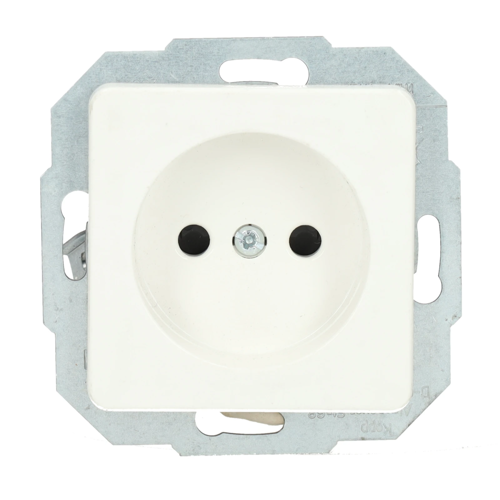 Miniatuur van Kopp HK02 afdekraam stopcontact zonder randaarde met kinderbeveiliging 1-voudig wit