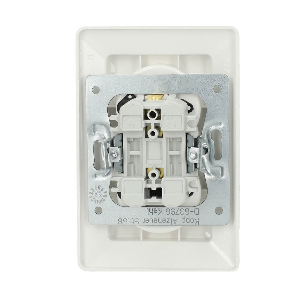 Miniatuur van Kopp stopcontact 2-voudig zonder randaarde met kinderbeveiliging half opbouw - HK02 wit (950513007)