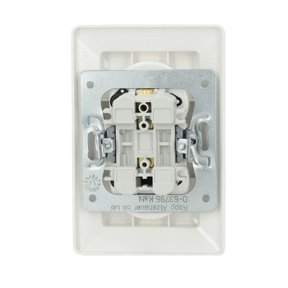 Miniatuur van Kopp stopcontact 2-voudig zonder randaarde met kinderbeveiliging half opbouw - HK02 wit (950513007)