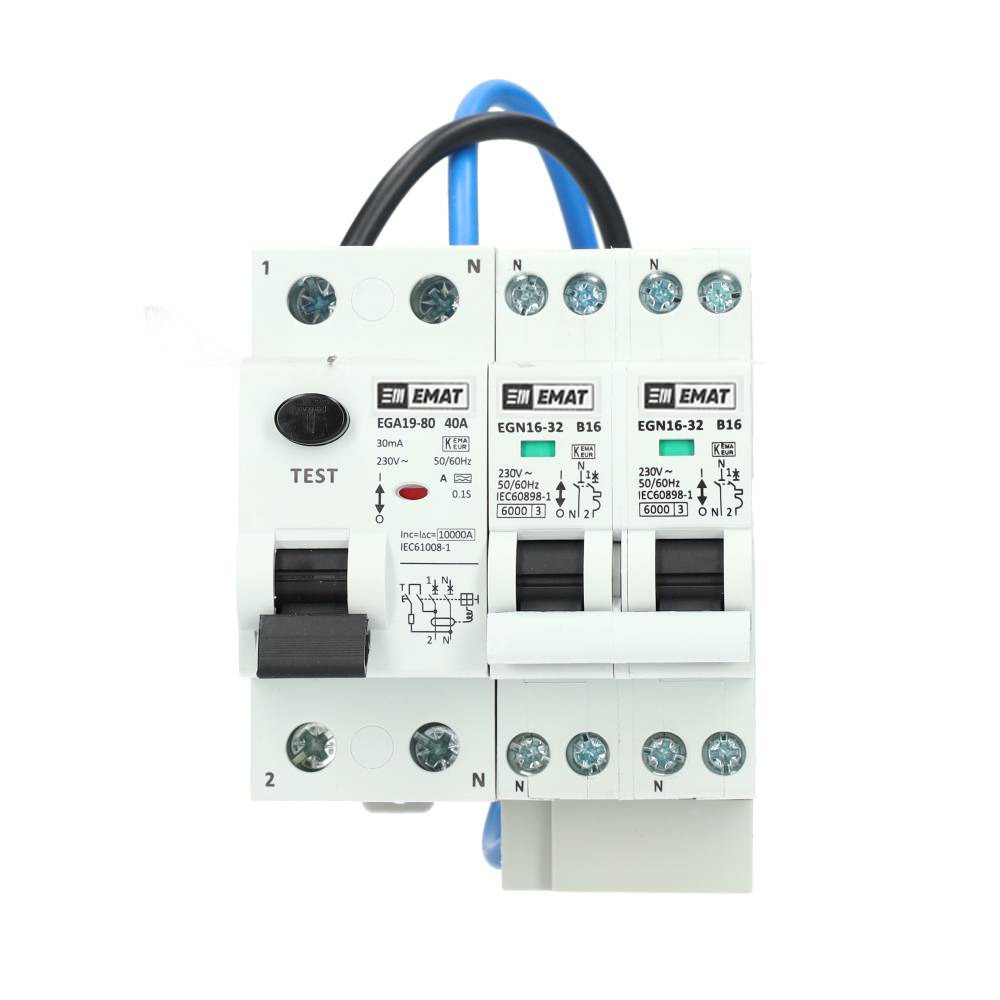 Miniatuur van EMAT uitbreidingsset 1 aardlekschakelaar 2P 40A, 1 fornuisgroep 2P+2N 16A B-Kar (85015004)