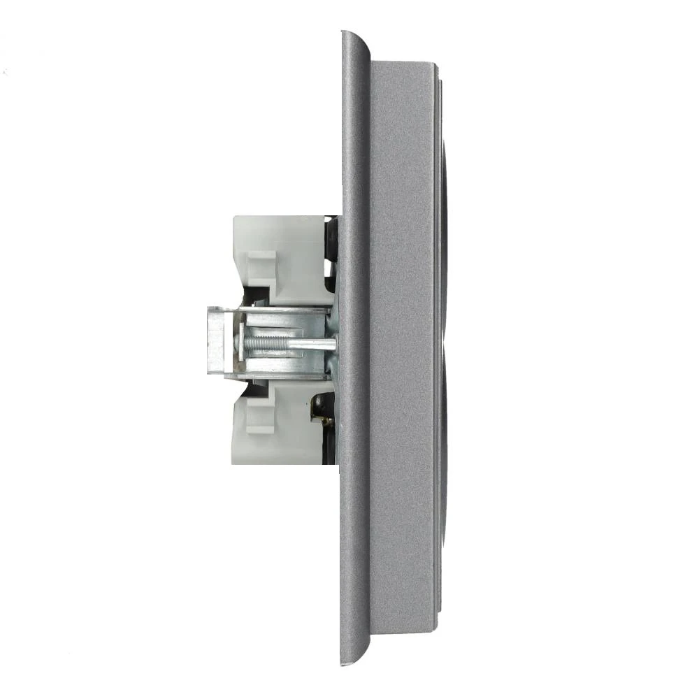 Miniatuur van Kopp stopcontact 2-voudig met randaarde en kinderbeveiliging - MALTA antraciet/zilver (927615084)
