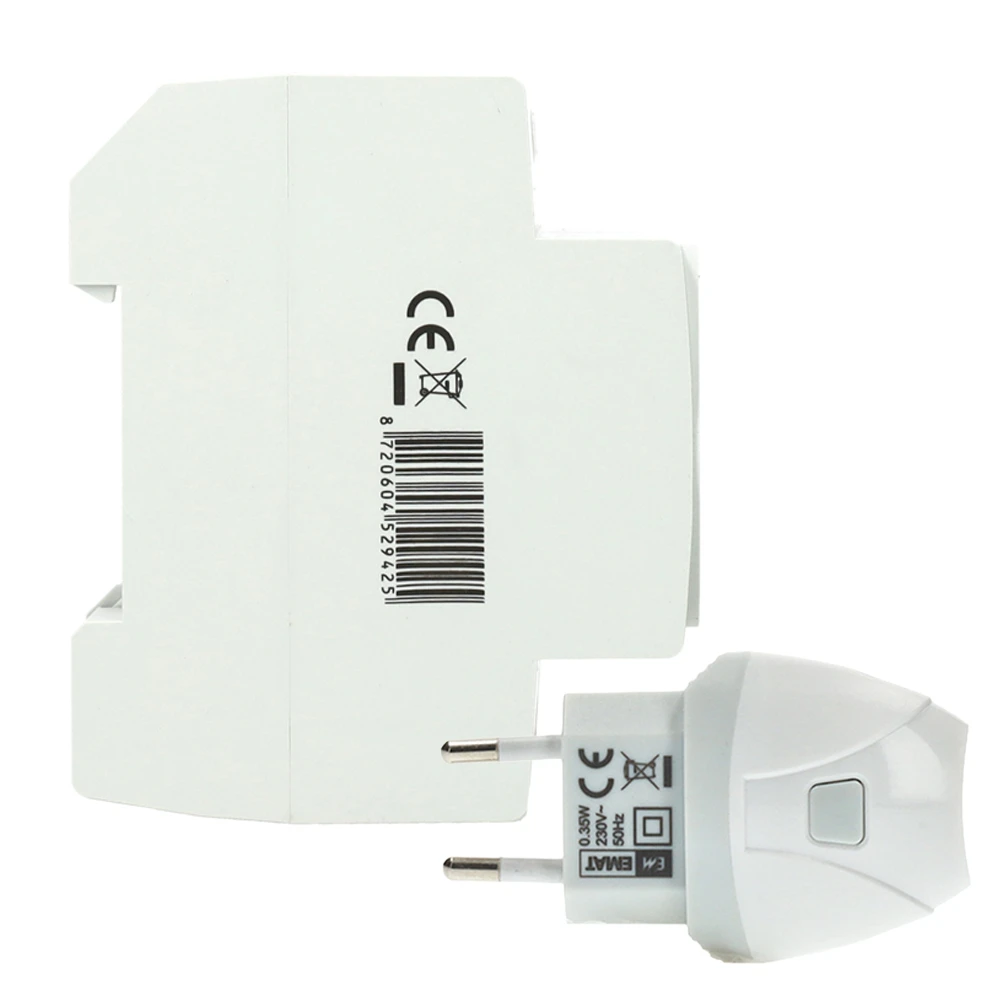 Miniatuur van EMAT stopcontact met randaarde DIN-rail met LED noodlamp (E10124N)