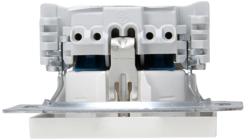 Miniatuur van Kopp HK07 wandcontactdoos met randaarde en kinderbeveiliging - gebroken wit RAL9010 glans (940029009)