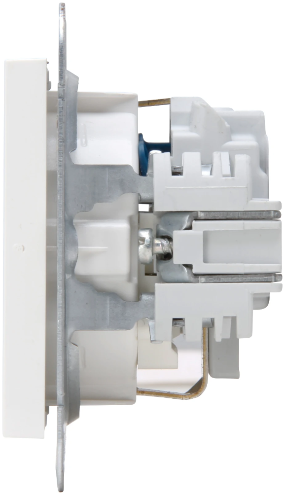 Miniatuur van Kopp HK07 wandcontactdoos met randaarde en kinderbeveiliging - gebroken wit RAL9010 glans (940029009)