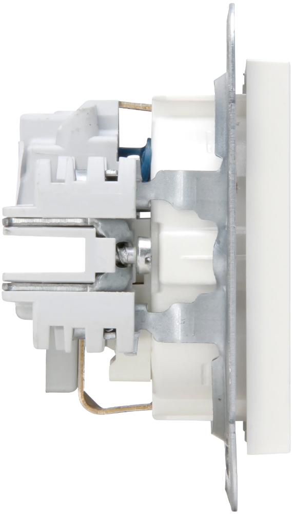 Miniatuur van Kopp HK07 wandcontactdoos met randaarde en kinderbeveiliging - gebroken wit RAL9010 glans (940029009)