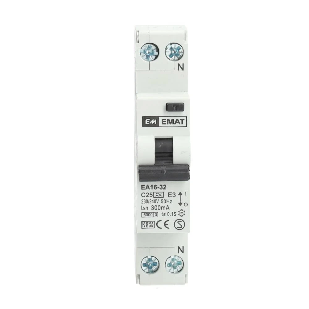 Miniatuur van EMAT aardlekautomaat C25 1P+N 300mA Type A (85006021)
