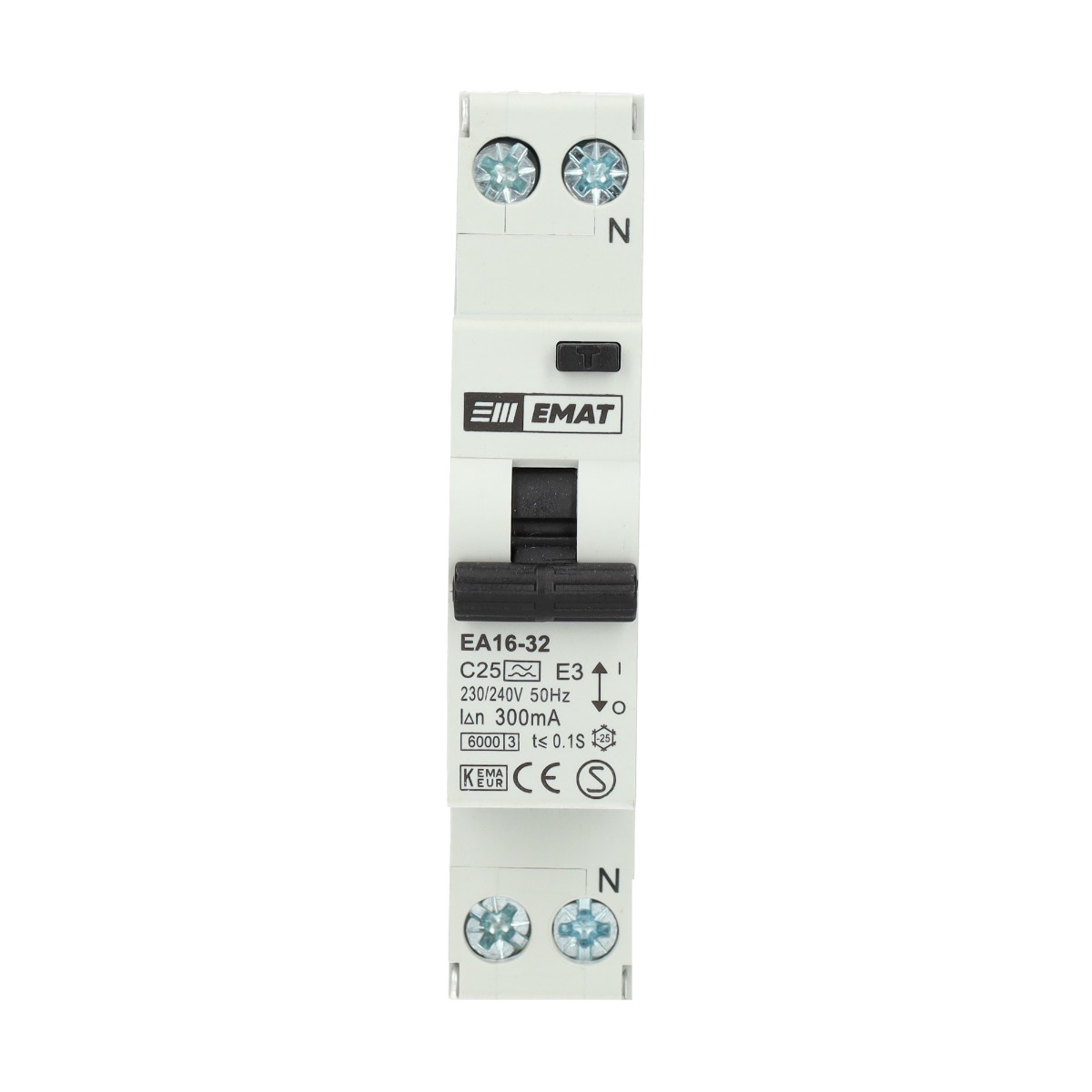 Miniatuur van EMAT aardlekautomaat C25 1P+N 300mA Type A (85006021)