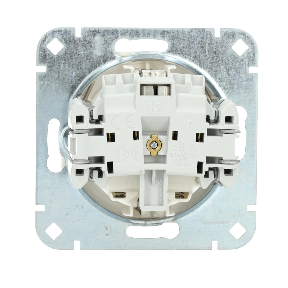Miniatuur van Kopp HK07 wandcontactdoos met randaarde en kinderbeveiliging, met klapdeksel - wit RAL9010 (940129002)