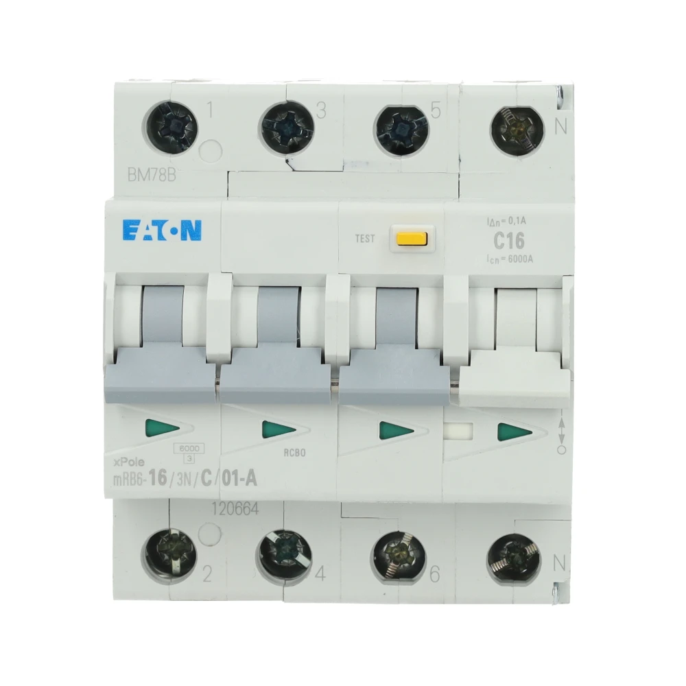 Miniatuur van Eaton aardlekautomaat C16 3P+N 100mA Type A (120664)