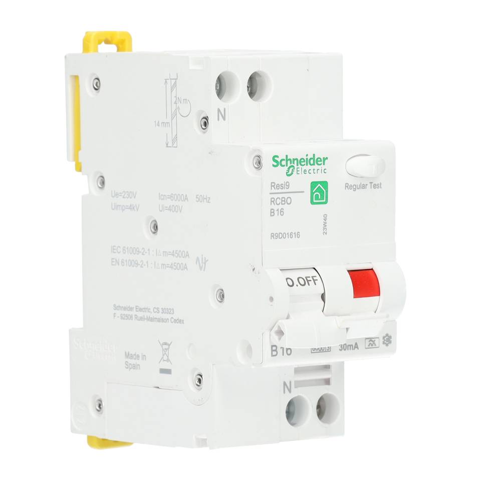 Miniatuur van Schneider Electric aardlekautomaat B16 30mA 1-fase (1P+N) 6kA (R9D01616)