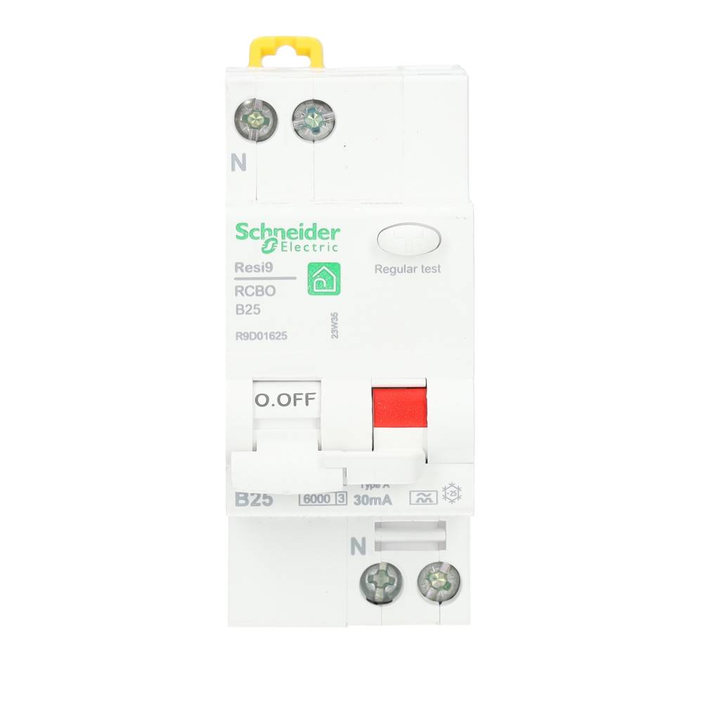 Miniatuur van Schneider Electric aardlekautomaat 1-polig+nul 25A B-kar 30mA (R9D01625)