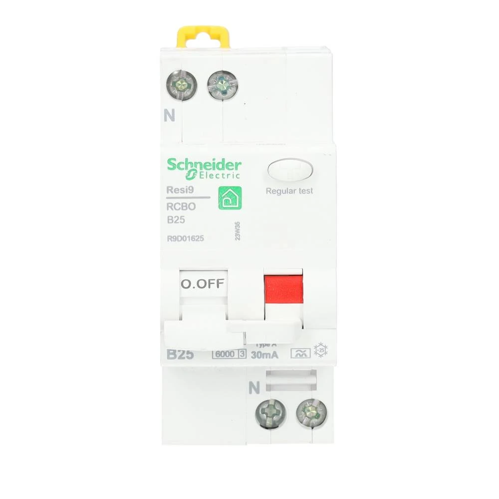 Miniatuur van Schneider Electric aardlekautomaat 1-polig+nul 25A B-kar 30mA (R9D01625)