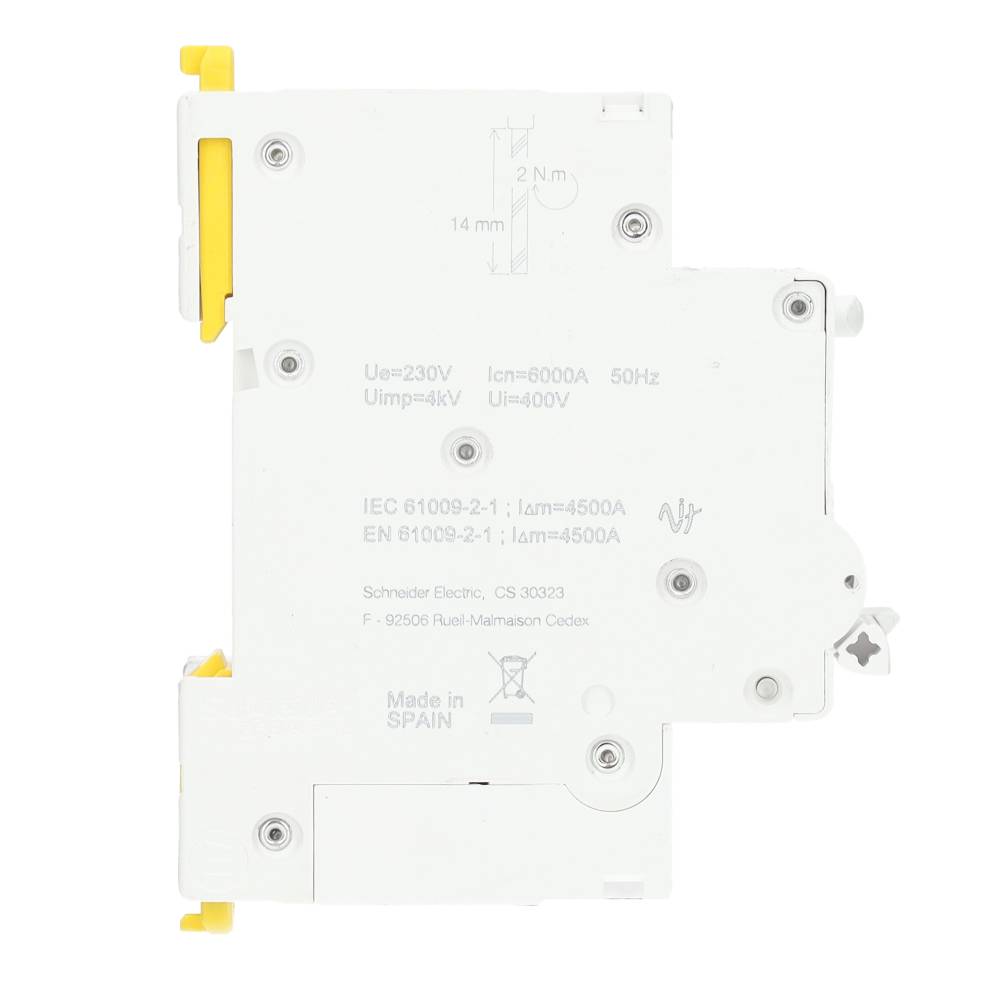 Miniatuur van Schneider Electric aardlekautomaat 1-polig+nul 25A B-kar 30mA (R9D01625)