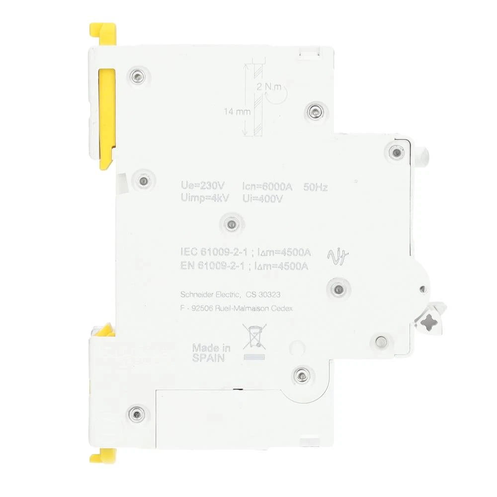 Miniatuur van Schneider Electric aardlekautomaat 1-polig+nul 25A B-kar 30mA (R9D01625)